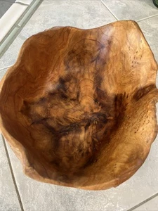 Wooden Burl Wood Bowl Carved/Rustic 10”x9”x4” Cabin, Cottage - Picture 1 of 9