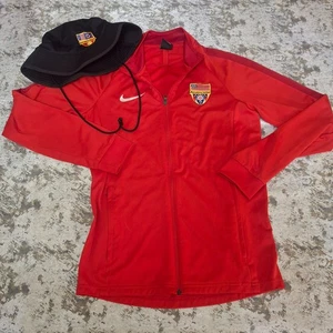 Nike Barcelona United Track Jacket Size Small Dri-Fit Red w/ Holloway Bucket Hat - Picture 1 of 11