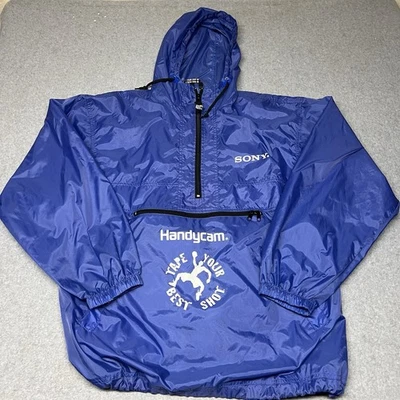 Винтажный Sony куртка мужской размер большой пуловер баскетбол ветровка синий - Изображение 1 из 4