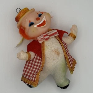 Vintage beflockter Clown Weihnachtsschmuck 50er Jahre - Bild 1 von 4