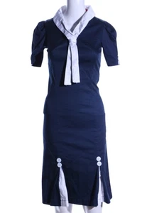 HELL BUNNY Vestido tipo blusón Mujeres Vestido Talla EU 34 azul-blanco - Imagen 1 de 5