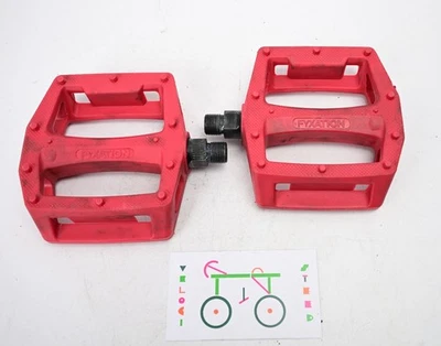 Pedales de PC Fyxation Gates - ROJO Plataforma Plana BMX Engranaje Fijo MTB Bicicleta Pedal 9/16" Foto 1 de 3