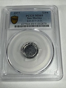 San Marino Lira 1977 FAO Aluminum KM#63 - PCGS MS69 - Picture 1 of 6