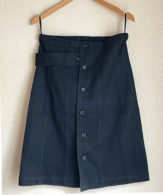 COMME des GARCONS Vintage Años 80 Cintura Alta con Cinturón Falda Negra Foto 1 de 4