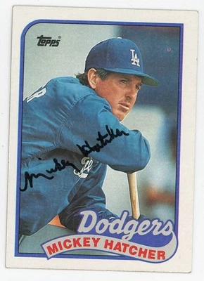 Mickey Hatcher – Signed 1989 Topps #483 Trading Card (Dodgers) - Image 1 of 2