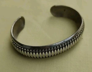 Carol Felley Bracelet Sterling Silver Cuff Native American 925 Signed 25.88g - Imagen 1 de 8