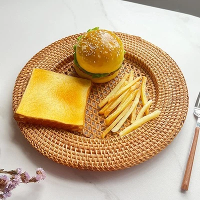 Obstkorb mit Füßen, Rattan-Obstschale für Kleinigkeiten im Esszimmer auf der - Bild 1 von 4