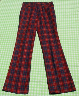 VTG 70s 80s Dead Stock Levis Gentleman's Jeans Plaid Flare Pants 33X 32 - Image 1 of 4
