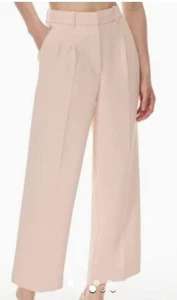 Wilfred Aritzia Pale Pink Straight Leg Trousers Size 4 Lagenlook Minimalist Chic - Picture 1 of 6