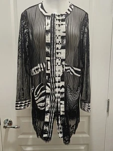 ALBERTO MAKALI SHEER JACKET TOPPER SIZE XL - Picture 1 of 6