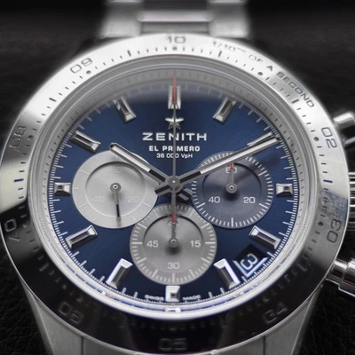 Zenith Chronomaster Sport Blue Men's Watch Box and Papers 03.3114.3600/51.M3100 - Image 1 of 4