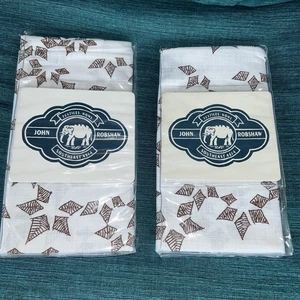 Neu 2er SET John Robshaw 20X20 braun, weiß Kissenbezug Leinen Baumwolle - Bild 1 von 3