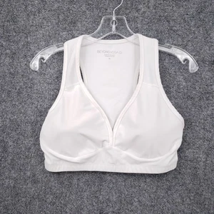 Beyond Yoga Sports Bra Womens XL White V Neck Racerback Medium Impact Stretch - Picture 1 of 8
