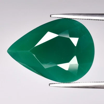 💎 8,75 quilates 19,7 x 14,5 mm pera calcedonia verde natural - piedra preciosa de África Foto 1 de 4