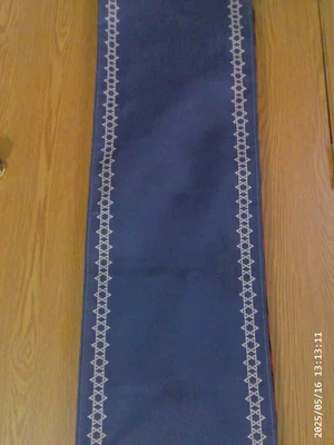 New Jewish Blue & White Star of David Hanukkah Table Runner 13 x 48 - Image 1 of 4