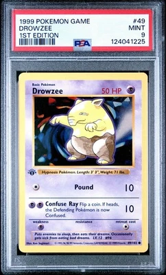 1999 Pokemon - 1st Edition Shadowless Drowzee Base Set 49/102 - PSA 9 MINT! WOTC - Image 1 of 2