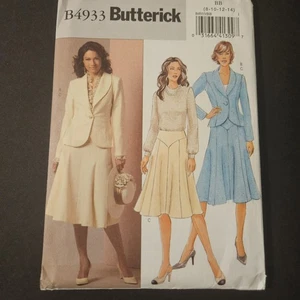 Butterick B4933 Jacket Skirt Pattern Womens 8-14 Petite Suit Blazer Dressy Easy - Picture 1 of 3