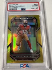 2022 Panini Prizm Tyrion Davis-Price Gold Prizm Rookie Card RC #/10 PSA 10