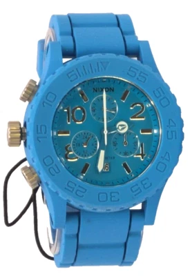 Nixon A309917 "42-20" Sky Blue Silicone Band Chronograph Watch - Image 1 of 4