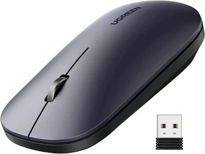 Silent Click Portable Wireless Slim Mouse 2.4Ghz 4000 DPI PC Laptop Office Home - Image 1 of 4