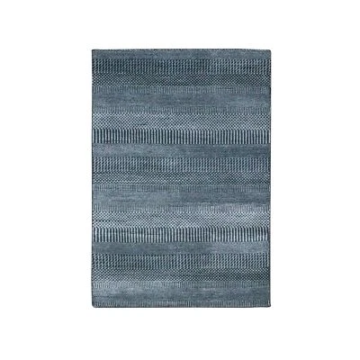 3'3"x5' Gray Wool and Silk Hand Knotted Modern Grass Design Gabbeh Rug R79253 - Image 1 of 4