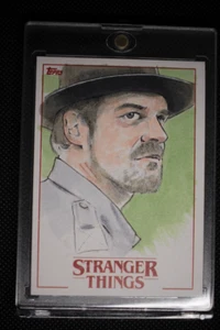 2018 Topps Stranger Things Auto Season 1 SKETCH CARD Brent Scotchmer JIM HOPPER - Picture 1 of 1