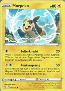   Pokemon Tarjeta SWSH02 Clash der Rebellen Nº 73/192 Morpeko Alemán - Imagen 1 de 1