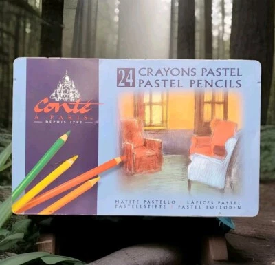 Lápices pastel vintage Conte A Paris en lata original incompletos 11 lápices Foto 1 de 4