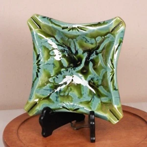 Mid Century Modern Ash Tray 8 x 8 'turquoise green - Picture 1 of 3