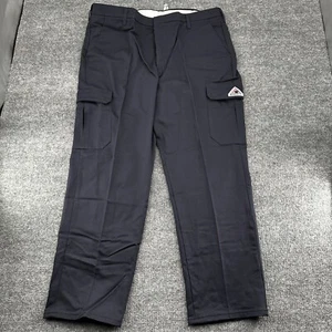 Bulwark FR Work Pants Mens 44X33 Westex Ultrasoft 12 ATVP Blue Cargo Workwear - Picture 1 of 12
