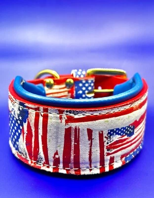 Collar acolchado de cuero personalizado para perro Foto 1 de 4