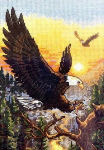 Dimensions Gold Collection Petites EAGLES Counted Cross Stitch Kit VINTAGE  USA - Bild 1 von 7