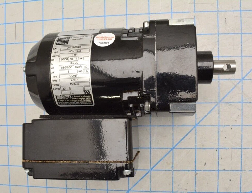 04-707898-04 / GEARMOTOR, NCI-13D3, 115V / BODINE ELECTRIC COMPANY - Image 1 of 4