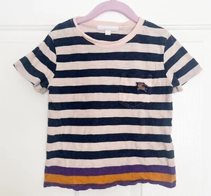 Camiseta Burberry Niños Bebés Niñas Rosa Azul Rayas Talla 4 - Imagen 1 de 5