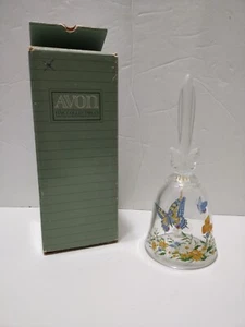 Vintage Avon Butterfly Floral 24% Bleikristall Glocke 1990 Sammlerstücke mit Box - Bild 1 von 15