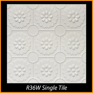 Ceiling Tiles Glue Up Styrofoam 20x20 R36 White Pack of 104 pcs 274 sq ft - Picture 1 of 4