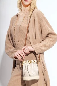 New Tory Burch Ivory T Monogram Mini Bucket Bag Crossbody Purse 80534 $368 - Picture 1 of 11