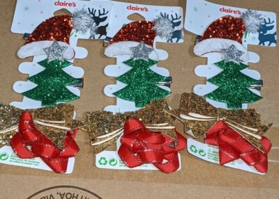 3 lot claire’s hair christmas Clips set  - Image 1 of 3