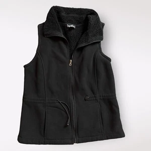 Women’s ERIKA Black Thick Fleece Full Zip Vest Katherine Size Small - Picture 1 of 5