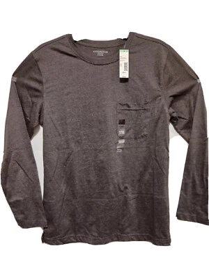 Covington Men's T-Shirt Cotton Long Sleeve Basic Pocket Size Small Bark Brown - Image 1 of 4