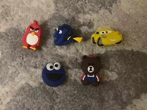 5pc Crocs Charms Cookie Monster Angry Bird Disney Pixar Finding Dory Cars Bear - Picture 1 of 3