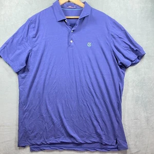 Johnnie-O Golf Polo Shirt Polyester Blend Performance Blue Mens Size 2XL Stretch - Picture 1 of 7