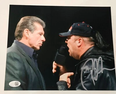 Foto de lucha libre firmada por Paul Heyman de la WWE leyenda de la ECW CERTIFICADO DE AUTENTICIDAD JSA Brock Lesnar Foto 1 de 3