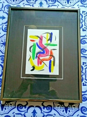  Handkolorierte Lithographie Christa, 94 moderne Kunst mit Rahmen 25 x 30 cm  - Bild 1 von 3