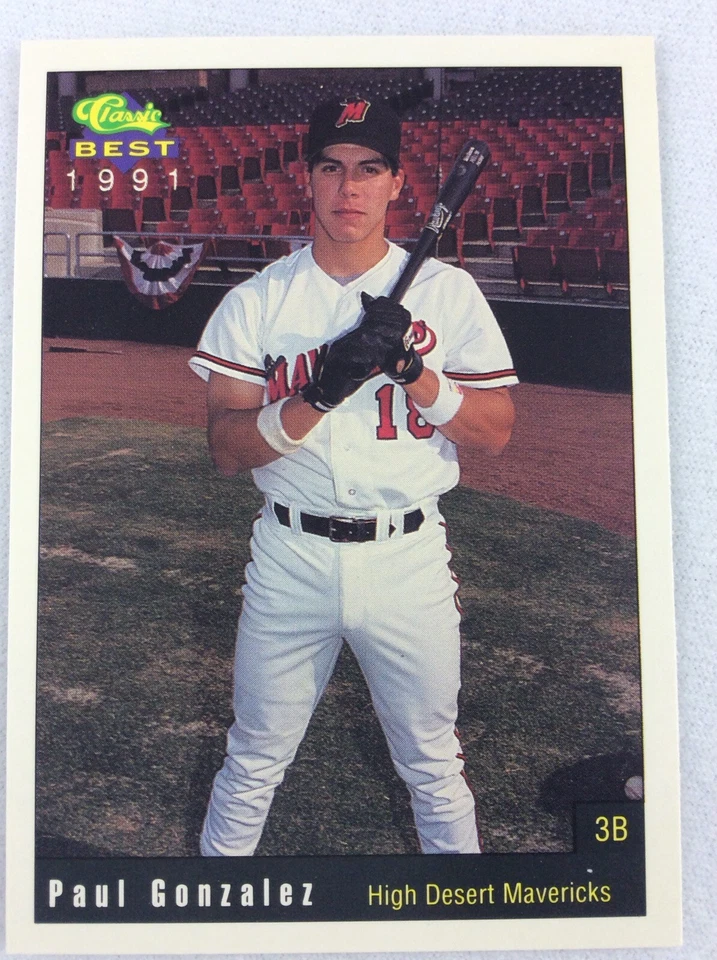 1991 High Desert Mavericks-Classic BEST Minor Lg Baseball Card-Paul Gonzalez - Image 1 of 1