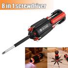 8 in 1 Screwdriver With 6 LED Torch Flash Light Multi-Functional Repair Tool NEW