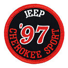 1997 Jeep Cherokee Sport Embroidered Patch Black Ripstop/Red Iron-On Sew-On Hat