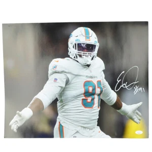 NFL Miami Dolphins Emmanuel Ogbah #91 Autogramm signed Foto JSA Karte 16x20 - Bild 1 von 3