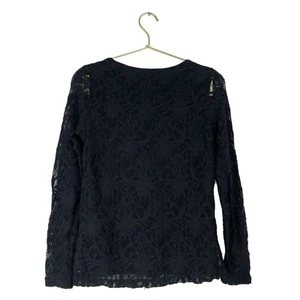 Chicos Lux Lined Lace Long Sleeve Floral Top Women’s Size 0/S 361 - Picture 1 of 6