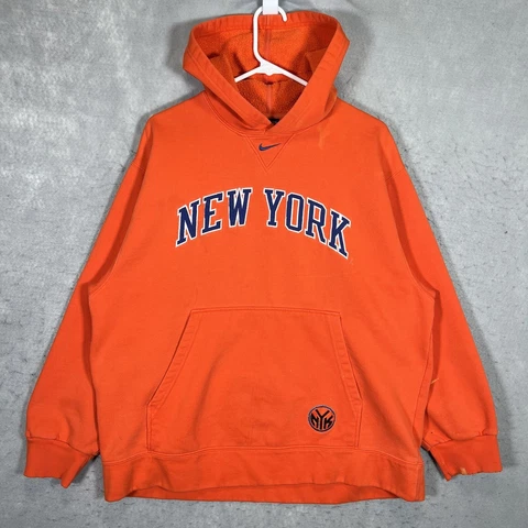 A1 Vintage Nike New York Knicks Center Swoosh Hoodie Sweatshirt Adult Medium Men Cover